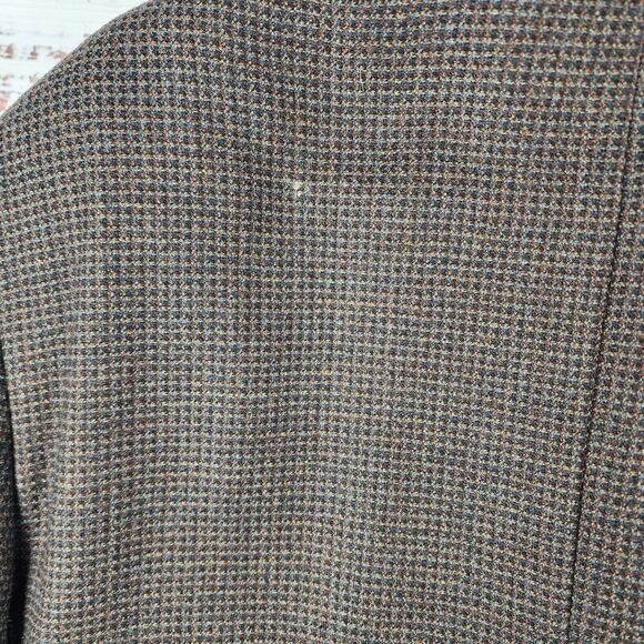 CANALI Wool 46L (us) 56 (Eu) Dark Brown Check Sport Coat Blazer Jacket long - Picture 4 of 9
